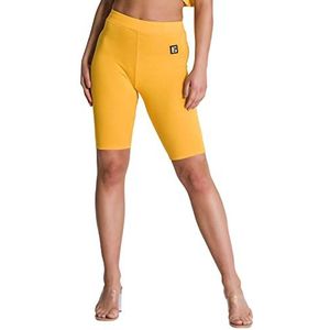 Gianni Kavanagh Dames Yellow Outline Cycling Shorts vormende legging, geel, M