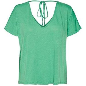 VERO MODA Dames Vmmarijune Ss Deep V-hals Top JRS T-shirt, bright green, XS