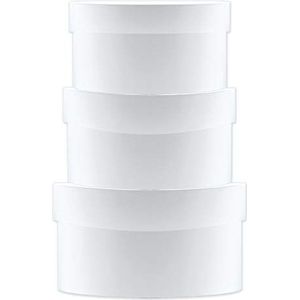 Ursus 17780099F cadeaudoosset mini rond, blanco, 3 dozen gesorteerd in 3 maten, wit, 12 x 12 x 5 cm