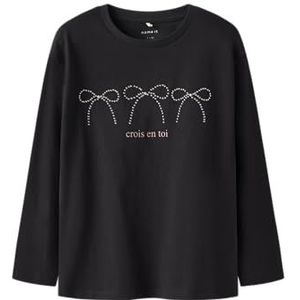 NAME IT Nkfriku Ls Nreg Top Box, zwart, 134-140