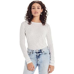 Goldie Lewinter Women's Signature Slub Long Sleeve Tee, White, Medium