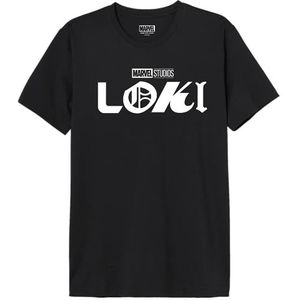 Marvel MELOKIMTS034 Loki TV Show Logo T-shirt voor heren, zwart, maat XXL, Zwart, XXL