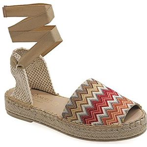 39 veelkleurige 1 Emmanuela kleurrijke espadrilles gemaakt van gebreide stof, middelhoge boho chique kanten schoenen, zeer getailleerde peep teen espadrilles, zomer schoenen handgemaakt en hand genaaid in Griekenland