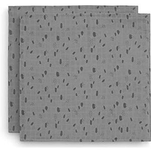 Jollein - Hydrofiele Multidoeken - (115x115cm) 2 pack - Hydrofiele doeken - Spot Storm Grey