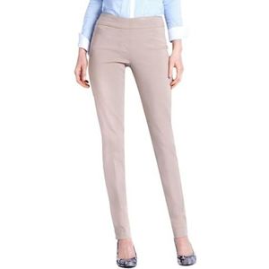SLIM-SATION Women's Wide Band Regular Length Pull-on Straight Leg Pant with Tummy Control, Stone, 8