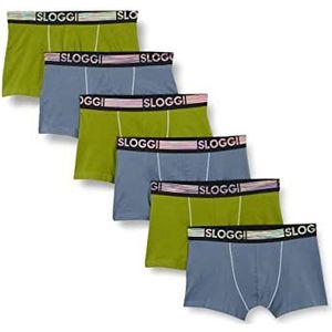 Sloggi Heren GO ABC Natural H C6P Hipster, Groen-Dark Combination, M (6 stuks)