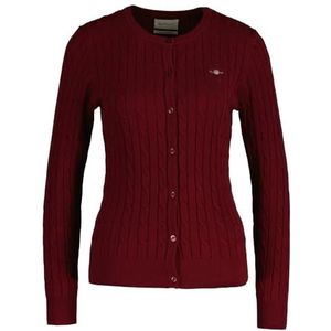 GANT Stretch Cotton Cable Cardigan, Plumped Rood, XXL