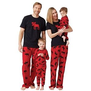 Hatley Dames Pj Set Ovl-Moose op Rode Pyjama, Rood (Moose op Rood), XS