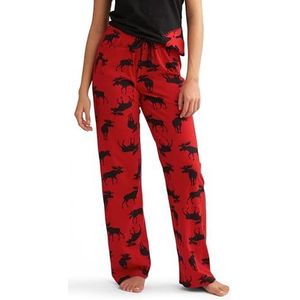 Little Blue House by Hatley dames Moose familie pyjama onderbroek zwart, X-Small