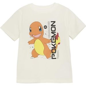 MINYMO Jongens T-shirt met korte mouwen met Pokémon-opdruk, off-white, 122 cm