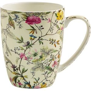 Maxwell & Williams WK03400 Beker 400 ml - Kilburn - Bone China porselein glans kleurrijk, geschenkdoos, Summer Blossom