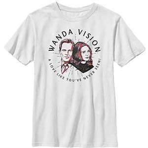Marvel Boy's Boy´s Wanda Badge T-shirt met korte mouwen, wit, L, wit, 140 cm