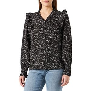 DreiMaster Vintage Bridgeport blouse met lange mouwen voor dames, Beige meerkleurig, L