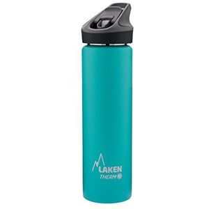 Laken Jannu thermische waterfles met vacuümisolatie met dubbele roestvrijstalen wand 18/8. Tot 24 uur koud, turquoise, 750 ml