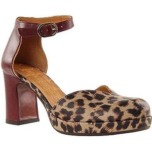 Chie Mihara Damaho PANTER40 Pump, bruin, zand, bordeaux, 40 EU, bruin zand bordeaux, 40 EU