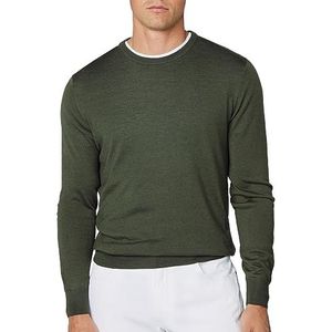 Hackett London Heren GMD Merino Silk Crew Pullover Sweater, Bruin (Khaki), XL, Bruin (Kaki), XL
