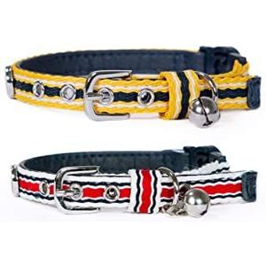 Rosewood Joules Coastal Kattenhalsband, dubbelverpakking, rood/mosterd