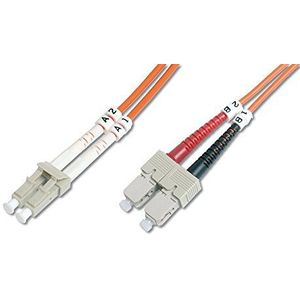 DIGITUS DK-2532-01 – Glasvezelkabel OM2 – 1 m – LC naar SC – Duplex Glasvezelkabel – 1 Gbit/s – MM Multimode Glasvezel LAN-Kabel – Vezeltype: 50/125 µ – Oranje (Orange)