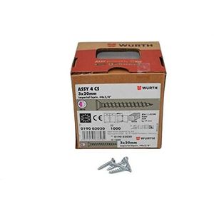 ASSY 4 CS staal verzinkt volledige schroefdraad verzonken kop RW, SHR-SEKPF-HO-RW10-(A2K)-3X20/17