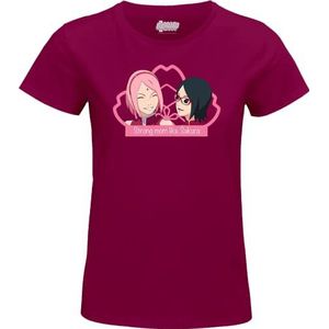 Boruto WOBORUTTS001 Dames T-Shirt ""Mother's Day Sakura"" Fuchsia, Maat L, Fuchsia, L
