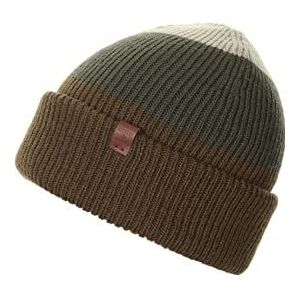 BICKLEY + MITCHELL Heren Color Block Turncuff Mens 1019-01-12-40 Beanie Hoed, Brown, One Size