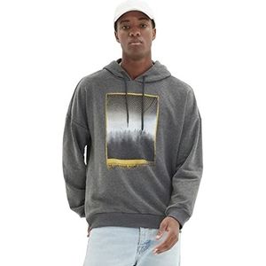 TRENDYOL MAN Sweatshirt - Ecru - Regular, Antraciet, S