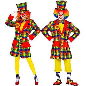 Widmann 48680 clownskostuum, mantel, voor volwassenen, circus, carnaval, themafeest, uniseks, meerkleurig, XXL