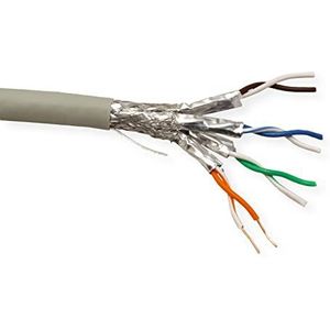 ROLINE S/FTP kabel, Cat.6A (klasse EA), LSOH, massieve draad, 100 m