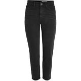 Noisy may NMMONI Cropped High Waist jeans voor dames, straight fit, zwart denim, 30W x 34L