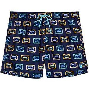 HOM Heren Beach Boxer 'Leon' - navy print - S