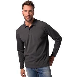 JP 1880 Heren grote maten grote maten Menswear L-8XL poloshirt, basic, lange mouwen, piqué, tot 8 XL 799230, leisteen, 7XL