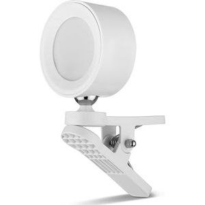 REV Klemlamp - klemlamp met accu, led-wandlamp binnen 150 lm, dimbaar, 360° rekbaar - ideaal voor hal, slaap- en woonkamer, wit