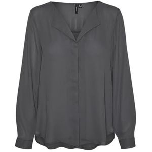 VMPOEL LS Collar Shirt WVN GA, asphalt, XS