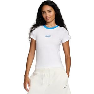 Nike Shirt W NSW Nk Chll KNT Md CRP Wrs, White/Lt Photo Blue, HF8819-100, XL