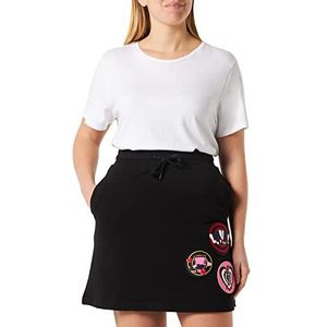 Love Moschino Damesrok met 3 merkpatches A-lijn, zwart, 38, zwart, 38