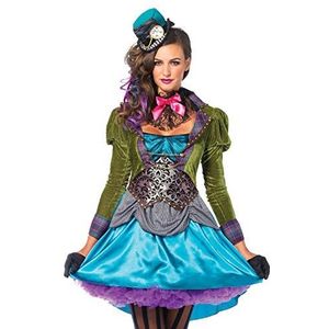 Leg Avenue 85505 - Deluxe Mad Hatter Kostüm, Größe Large (EUR 40), Damen Karneval Kostüm Fasching