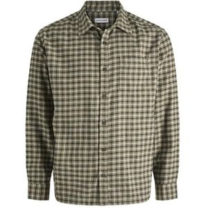 Jjjames Mini Check Shirt Ls, Dusty Olive, L