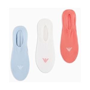 EMPORIO ARMANI Sokken voor dames, Wit/Celeste/Neon P, Large-X-Large