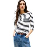 Tommy Hilfiger S/S gebreide tops voor dames, Wit (Bretons/Ecu/Donkere Nacht Marine), XXS