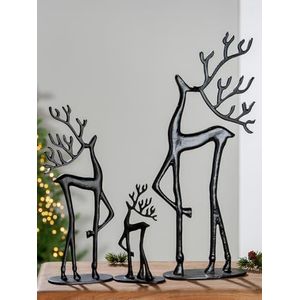 Kerstfiguur - Rendier - Mat Zwart - Aluminium