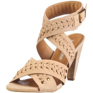 Buffalo London 310-1768-1 nubuck beige 01 117664 damessandalen/fashion sandalen, Beige Beige 01, 39 EU