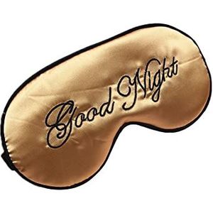 WIZBIOTECH Slaapmasker, 100% echt natuurlijk goed nachtmasker met verstelbare band, blokkeert licht met ogen en slaapbescherming - goud en zwart