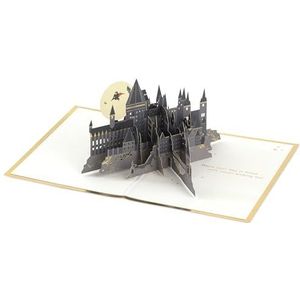 Hallmark Harry Potter, 3D & pop-up kaart voor elke gelegenheid, gouden snitch, bezemsteel, verjaardag, Vaderdag, Kerstmis, dochter, zoon, kleindochter, kleinzoon, tovenaarswereld, goud