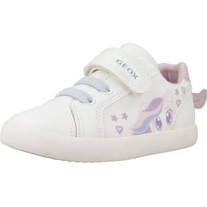 Geox B GISLI Girl C Sneakers voor jongens en meisjes, wit/roze, 26 EU, wit-roze, 26 EU