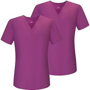 MISEMIYA werkhemd voor dames, 2 stuks, Roze G715-40, S