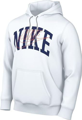Nike - M Nk Club FLC Crew Ls Top - Wit - Heren Sporttop