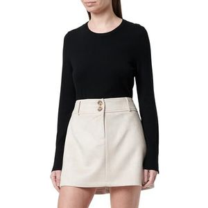 Koton Dames Medium Rise Buttoned Suede Look Mini Rok, beige (060), 42