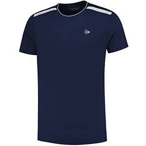 Dunlop Heren Club Mens Crew Tee Tennis Shirt, Navy/Wit, M, navyblauw/wit, M