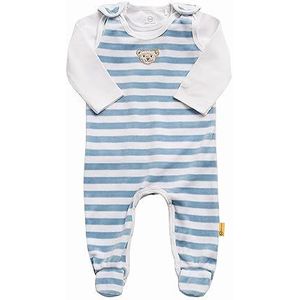 Steiff Babyrompertje met voet + T-shirt met lange mouwen kleuter-pyjama, airy blue, 86, Airy Blue., 86 cm