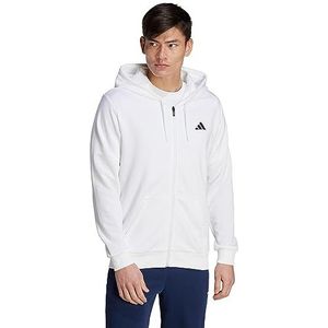 adidas Heren Club Teamwear Full-Zip Tennis Hooded Sweat, Wit, L